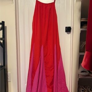 Red and Pink Women's Maxi Dress